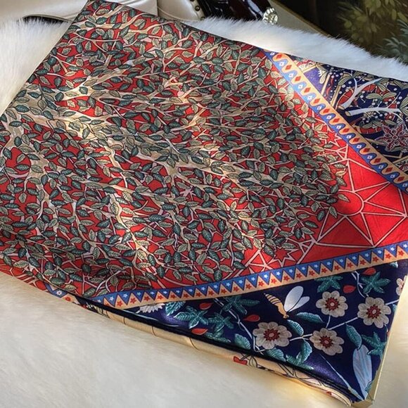 Fashion Scarves Scarf 100% Silk Feeling Scarf Silk Like Scarves Long Lightweight - Picture 5 of 7